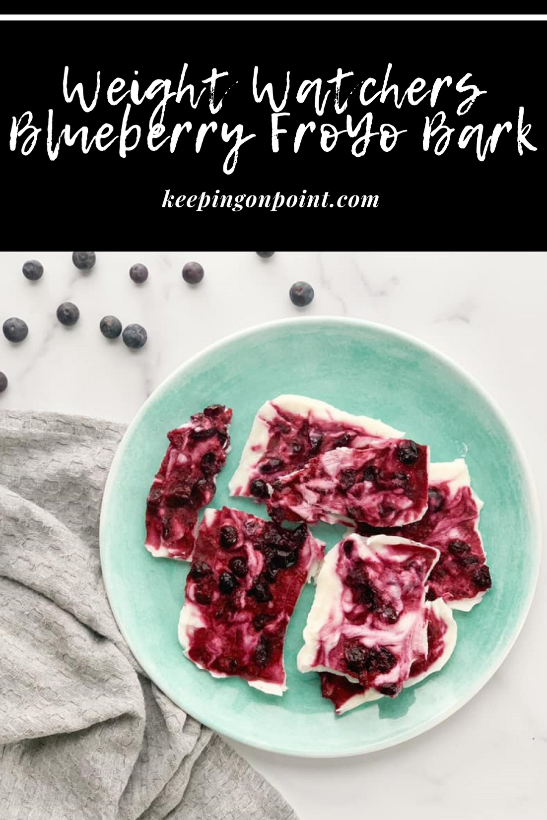Blueberry FroYo (Frozen Yogurt) Bark Weight Watchers