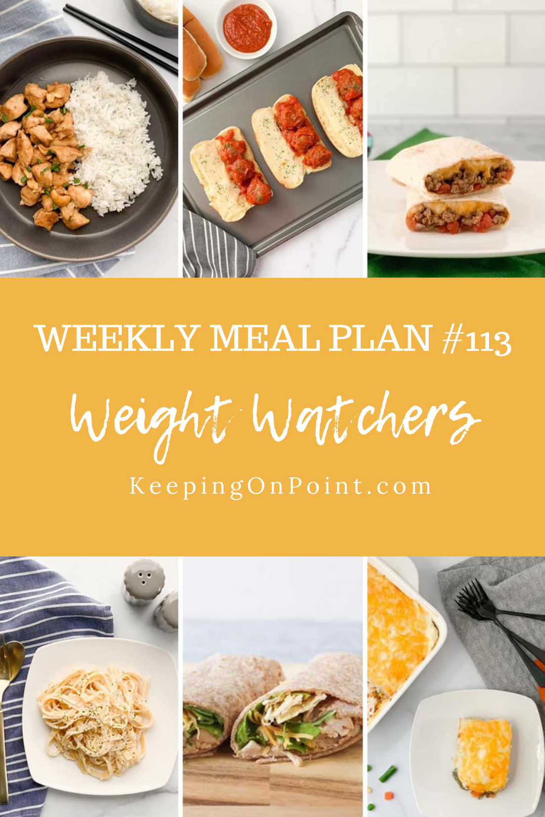 WW (Weight Watchers) Weekly Meal Plan #113