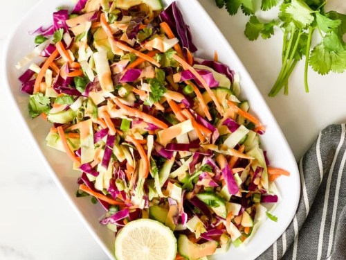 red cabbage salad peanut butter dressing Asian Coleslaw With Peanut Butter Dressing
