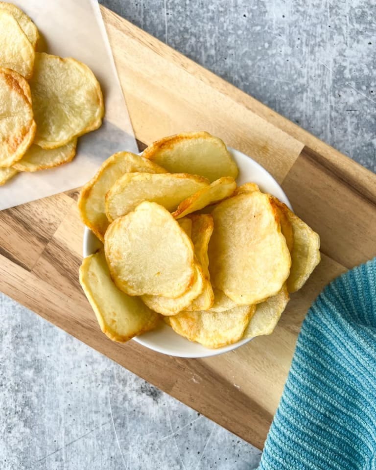 Salt and Vinegar Baked Potato Chips (Air Fryer or Oven)