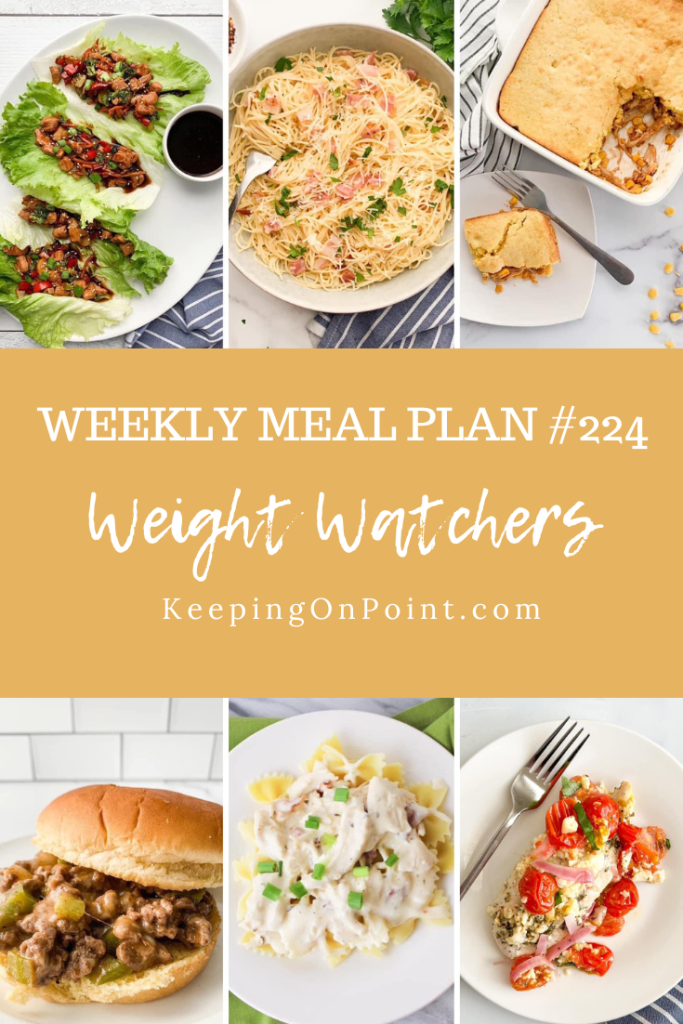 Weekly Meal Plan 224 WW Weight Watchers Freestyle