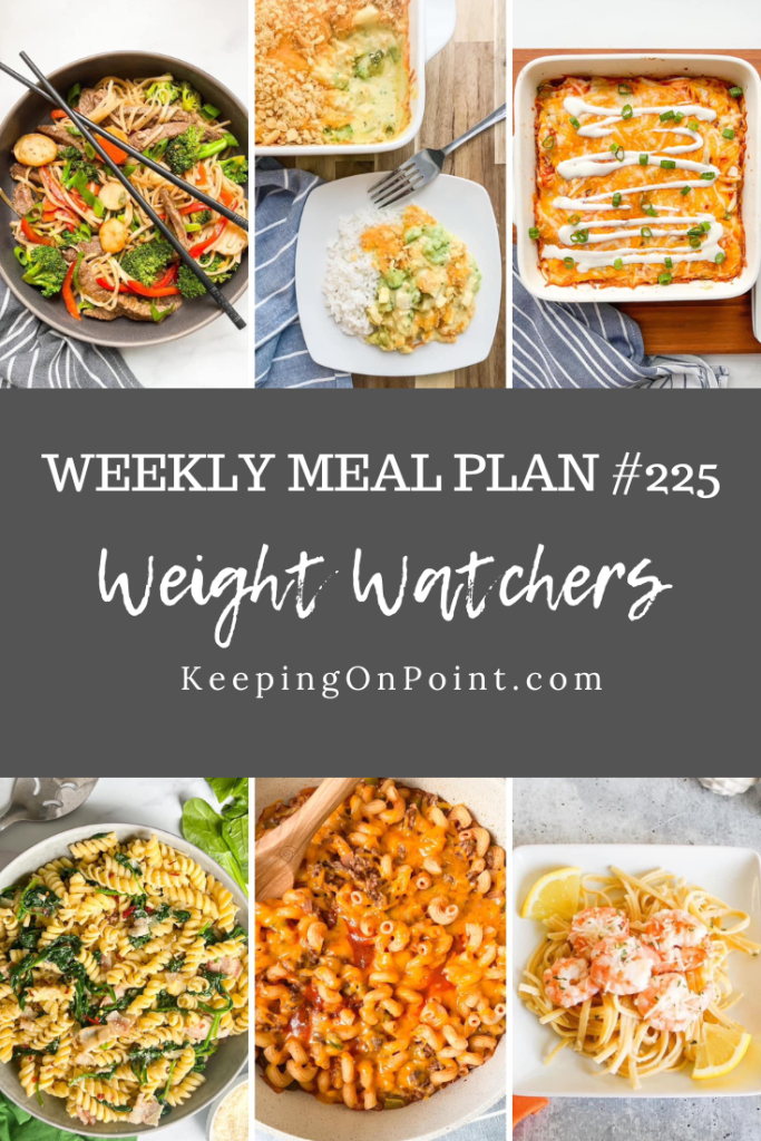 Weekly Meal Plan 225 WW Weight Watchers Freestyle